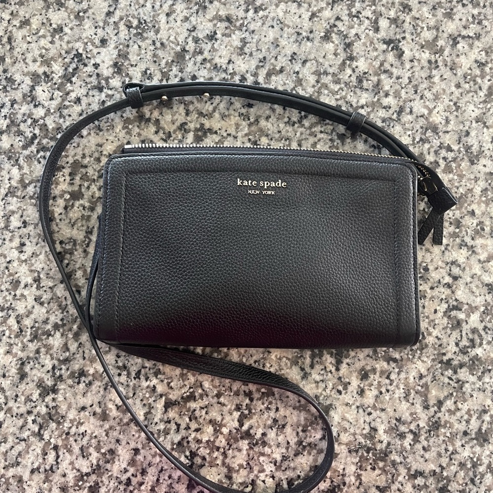 Kate Spade Black Pebbled Crossbody Bag
